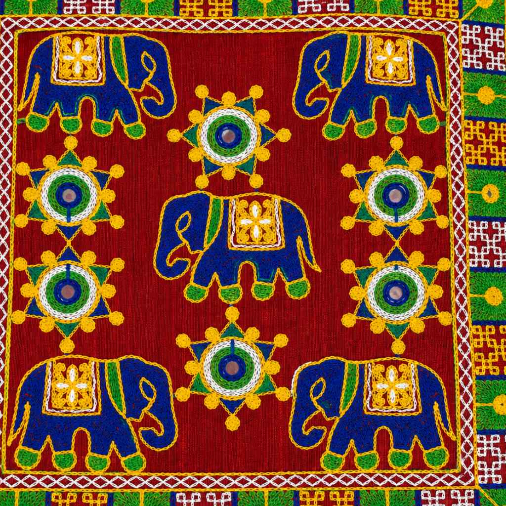 Elephant Threadwork Rajasthani Tote Bag