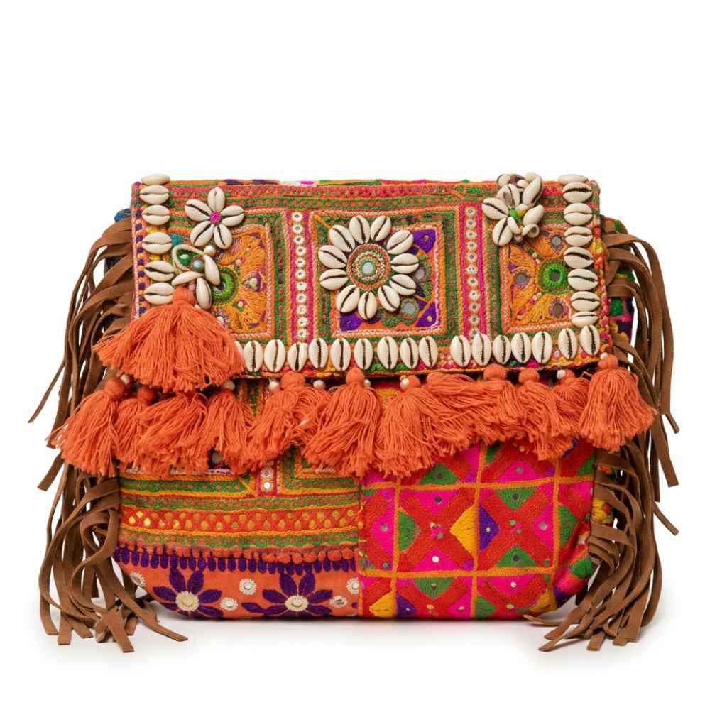 Embroidered Fringe Banjara Laptop Bag for Women