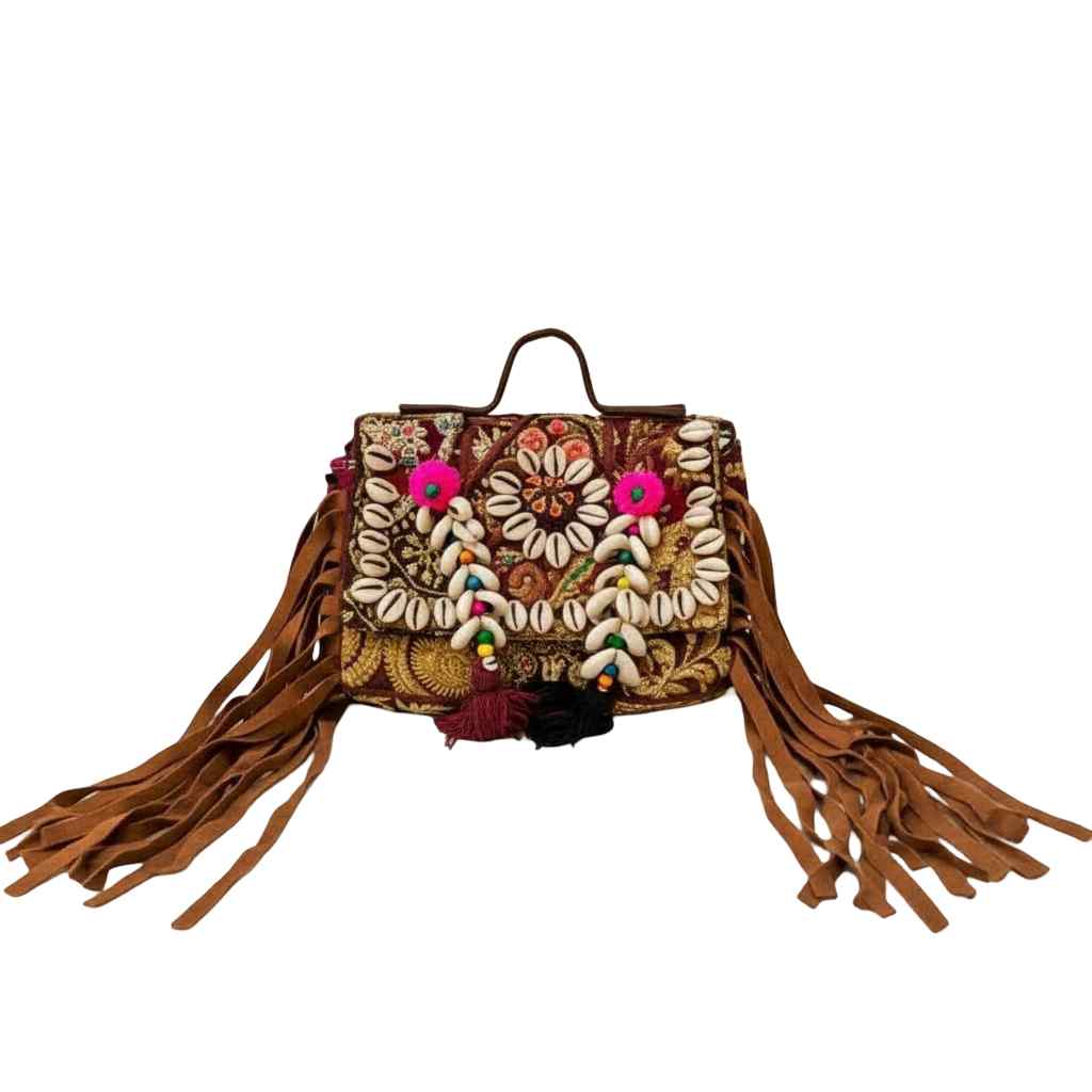 Festival Fringe Boho Embroidered Bag