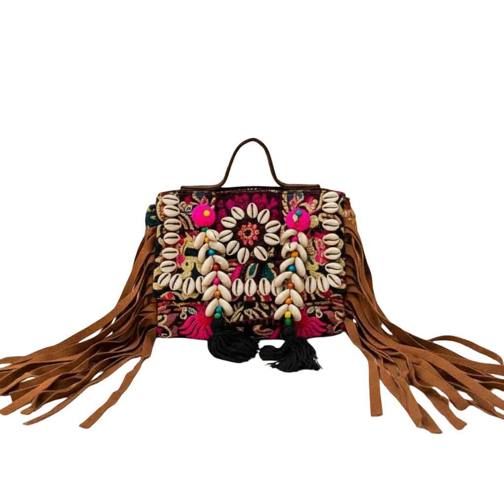 Festival Fringe Boho Embroidered Bag