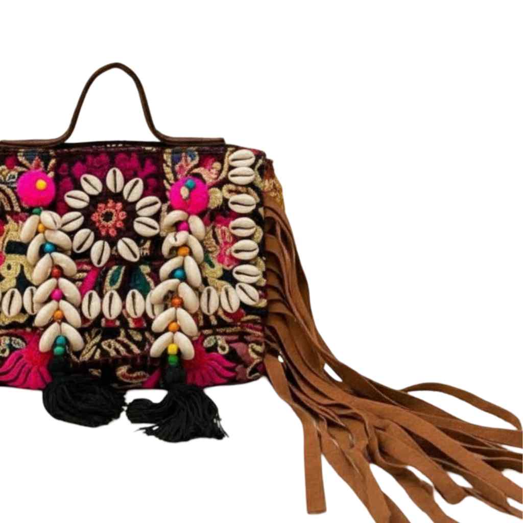 Festival Fringe Boho Embroidered Bag