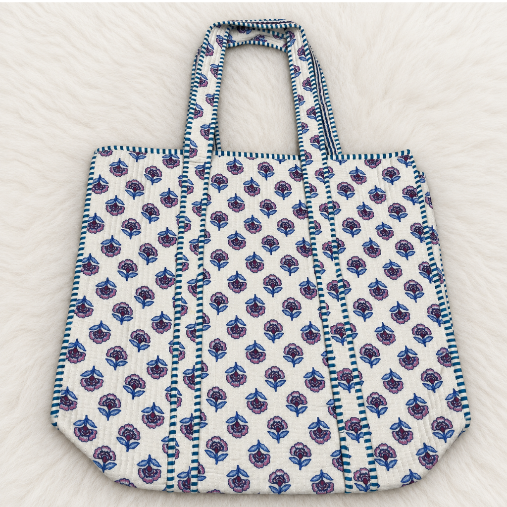 Printed Jaipuri Tote Bag | Animal and Floral Printed Rajasthani Bag
