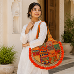 Bohemian Vibes Tassel Embroidered Tote Bag for Women