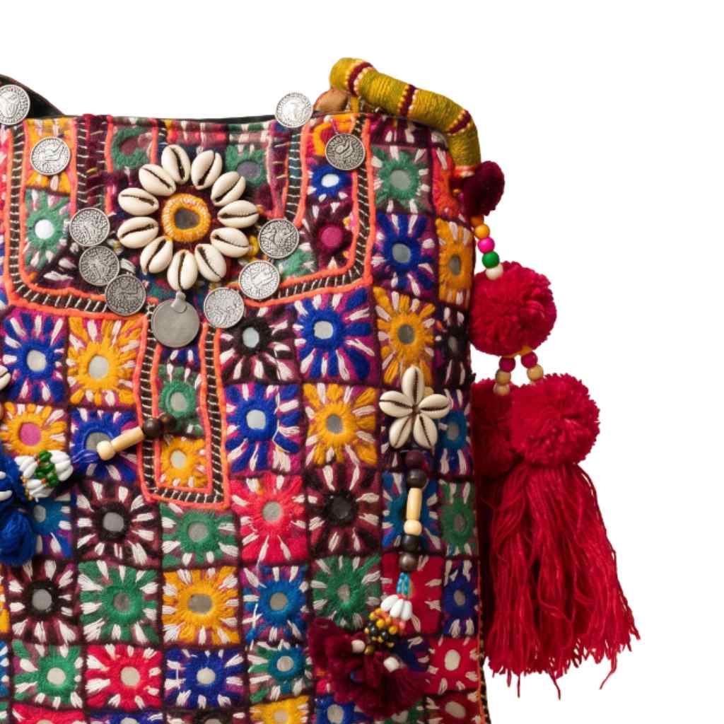 Colorful Boho Embroidered Sling Bag for Women