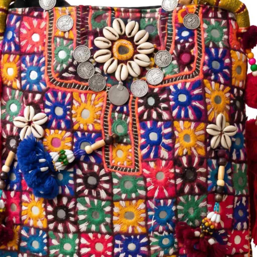 Colorful Boho Embroidered Sling Bag for Women