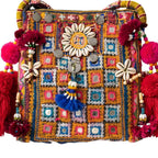 Colorful Boho Embroidered Sling Bag for Women