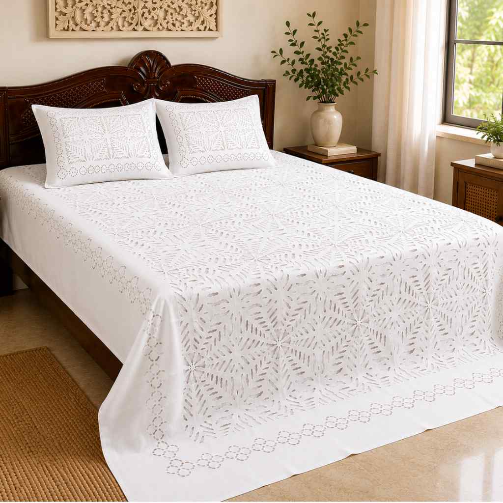 Timeless Applique Cutwork Bedsheet Set