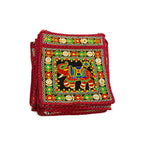 Folk Art Elephant Embroidered Sling Bag