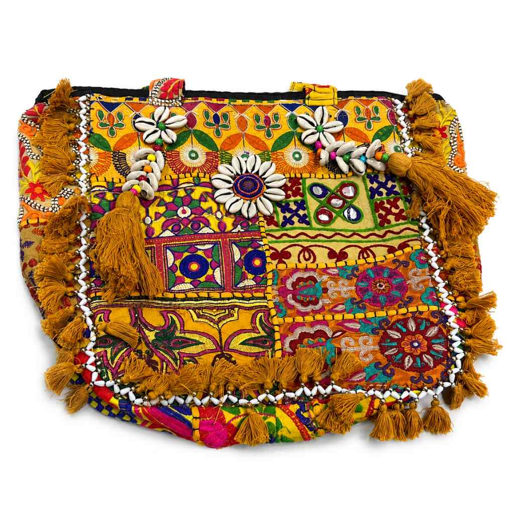 Heritage Embroidered Banjara Tote Bag with Tassels