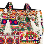 Boho Embroidered Tote Bag with Tassels