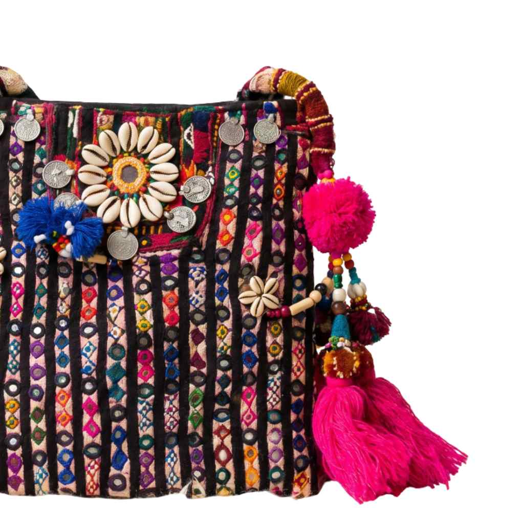 Colorful Boho Embroidered Sling Bag for Women