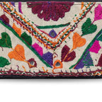 Boho Bloom Colorful Embroidered Cotton Clutch