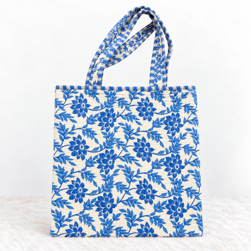 Trendy Floral Printed Jaipuri Tote Bag for Women