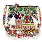 Boho Embroidered Tote Bag with Tassels
