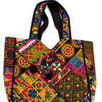Colorful Bliss Cotton Bag with Detailed Embroidery Work