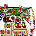 Boho Embroidered Tote Bag with Tassels