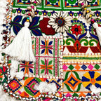 Boho Embroidered Tote Bag with Tassels