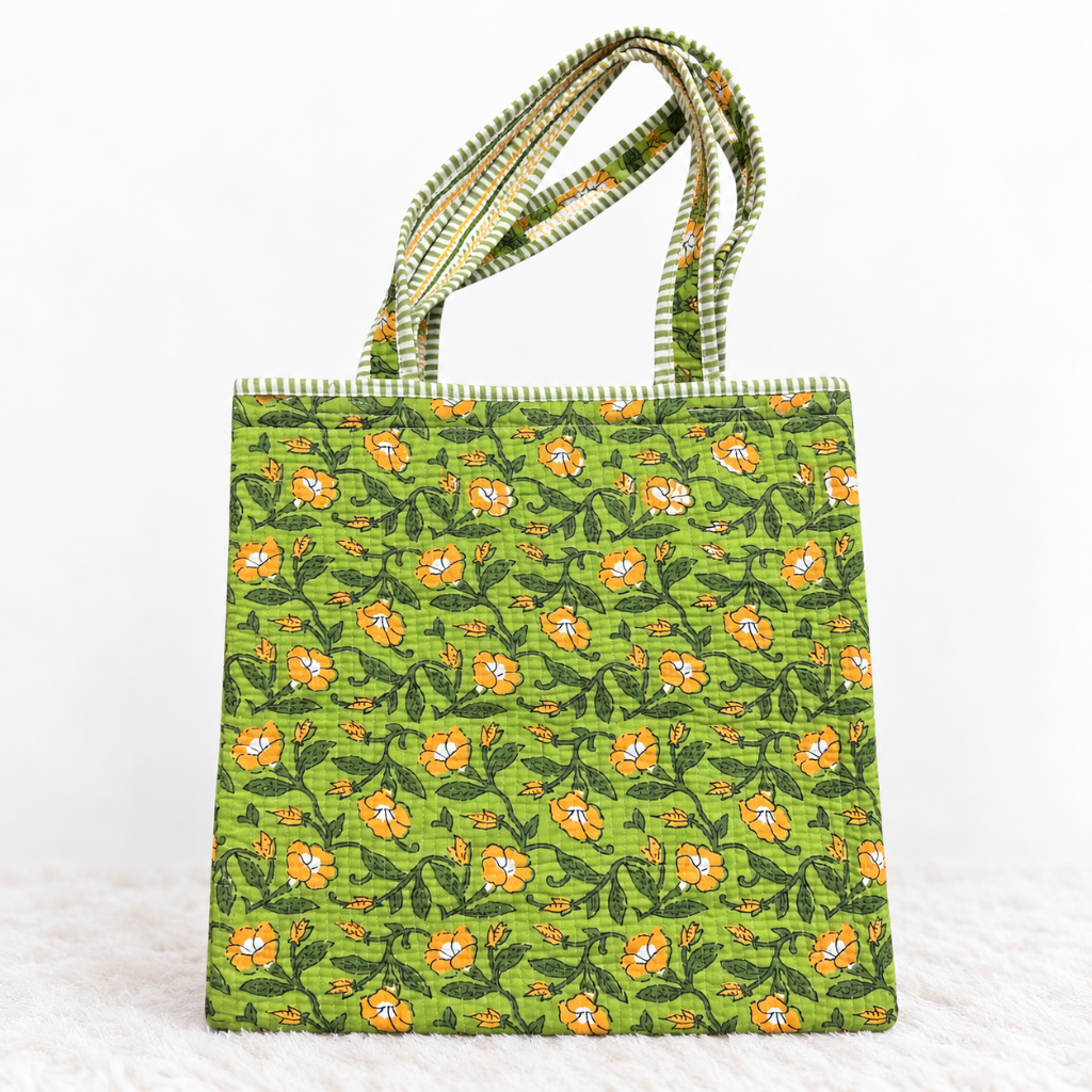 Trendy Floral Printed Jaipuri Tote Bag for Women