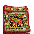 Folk Art Elephant Embroidered Sling Bag
