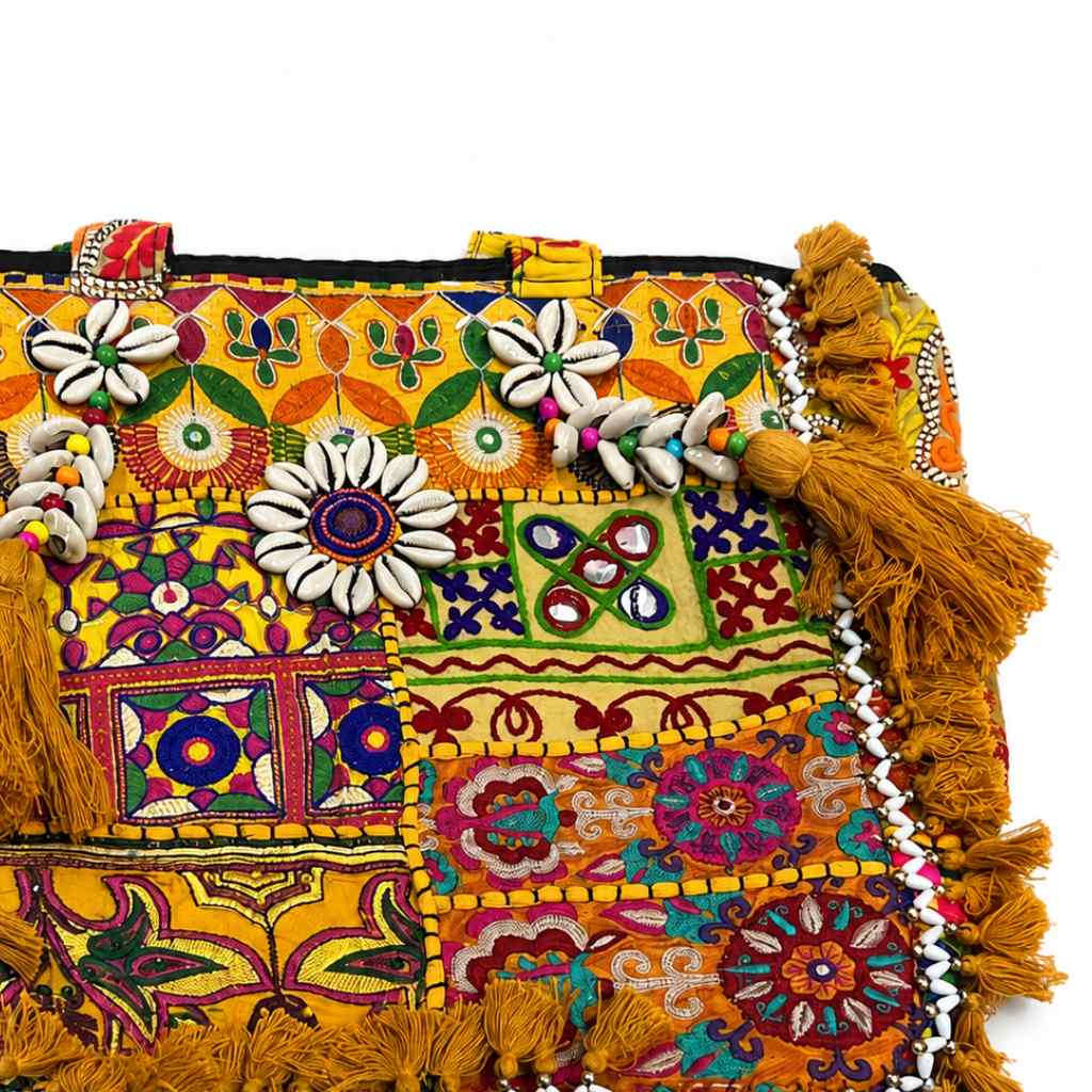 Heritage Embroidered Banjara Tote Bag with Tassels