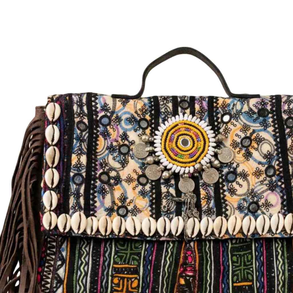 Embroidered Fringe Banjara Laptop Bag for Women
