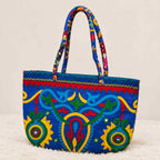 Color Story Embroidered Boho Tote Bag for Women