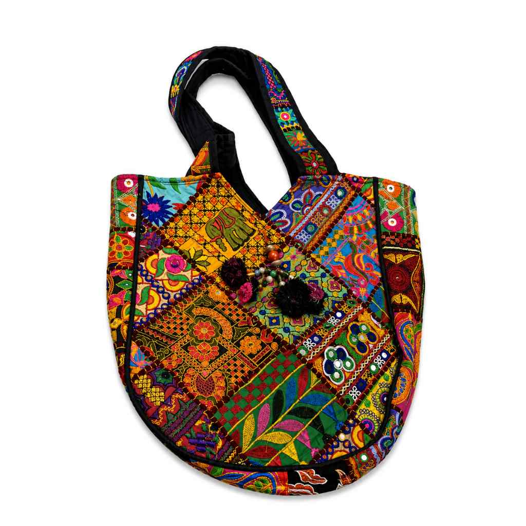 Colorful Bliss Cotton Bag with Detailed Embroidery Work