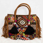 Fringe Play Embroidered Banjara Tote Bag