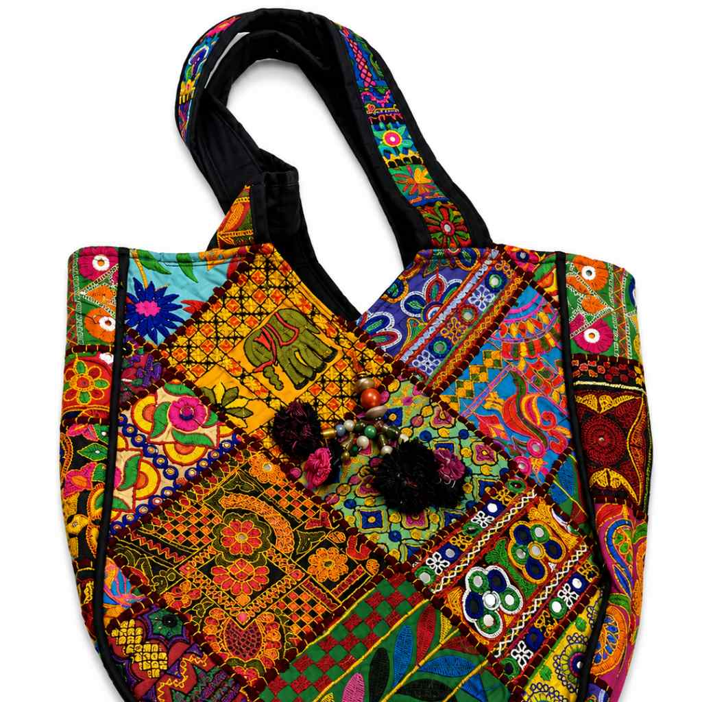 Colorful Bliss Cotton Bag with Detailed Embroidery Work