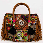 Fringe Play Embroidered Banjara Tote Bag