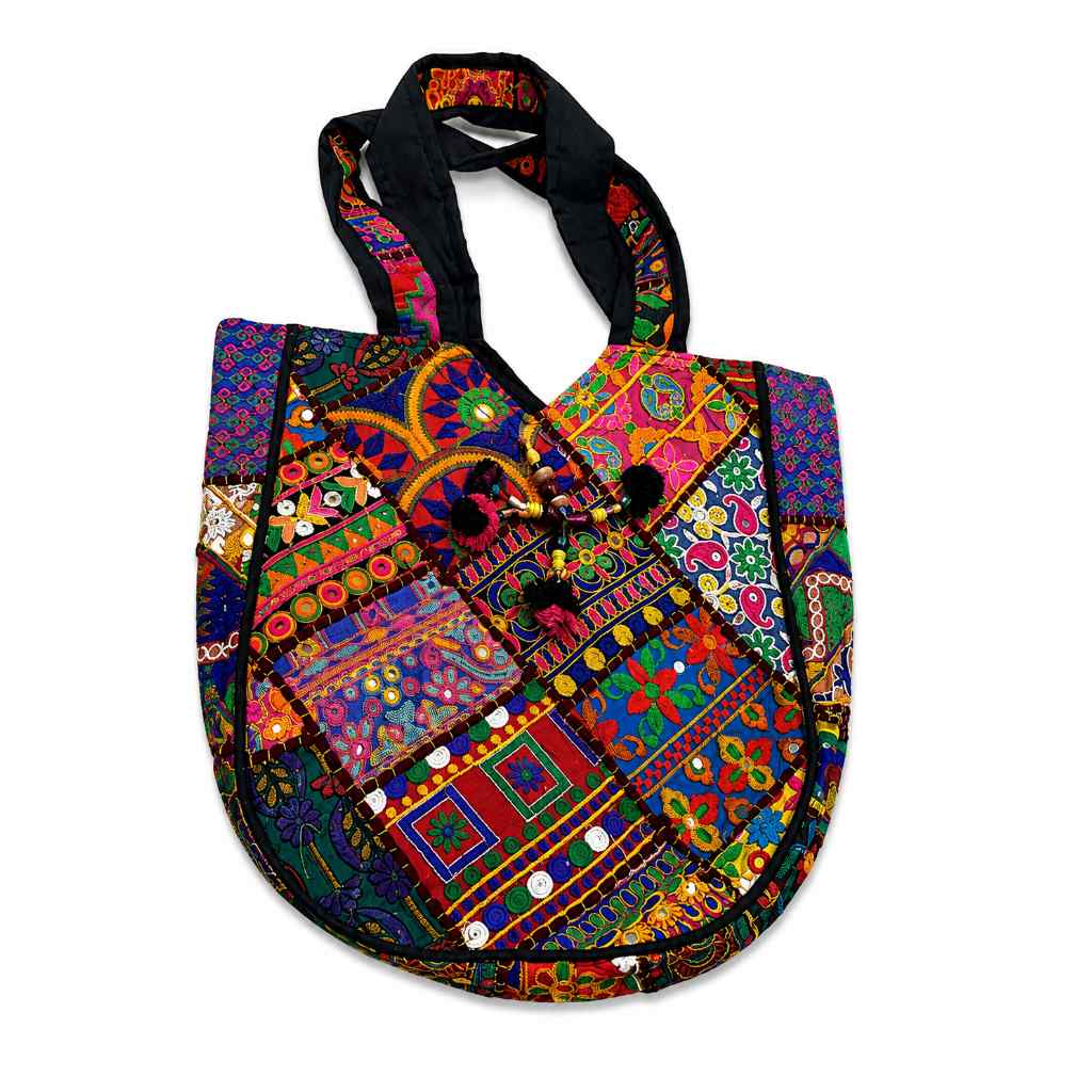 Colorful Bliss Cotton Bag with Detailed Embroidery Work