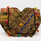 Ethnic Multicolor Embroidered Zari Tote Bag for Women