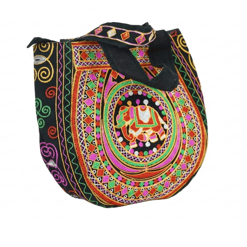 Elephant Threadwork Rajasthani Tote Bag