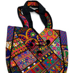 Colorful Bliss Cotton Bag with Detailed Embroidery Work