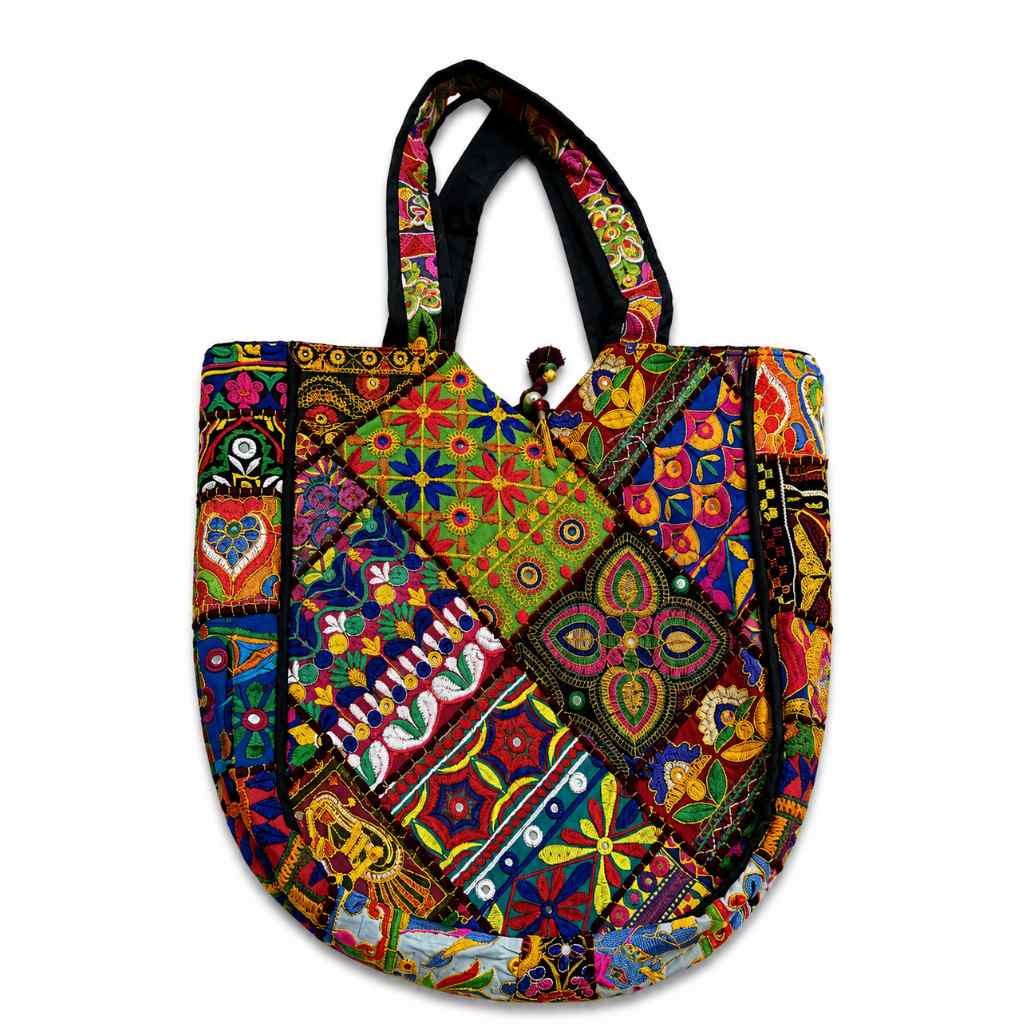 Colorful Bliss Cotton Bag with Detailed Embroidery Work