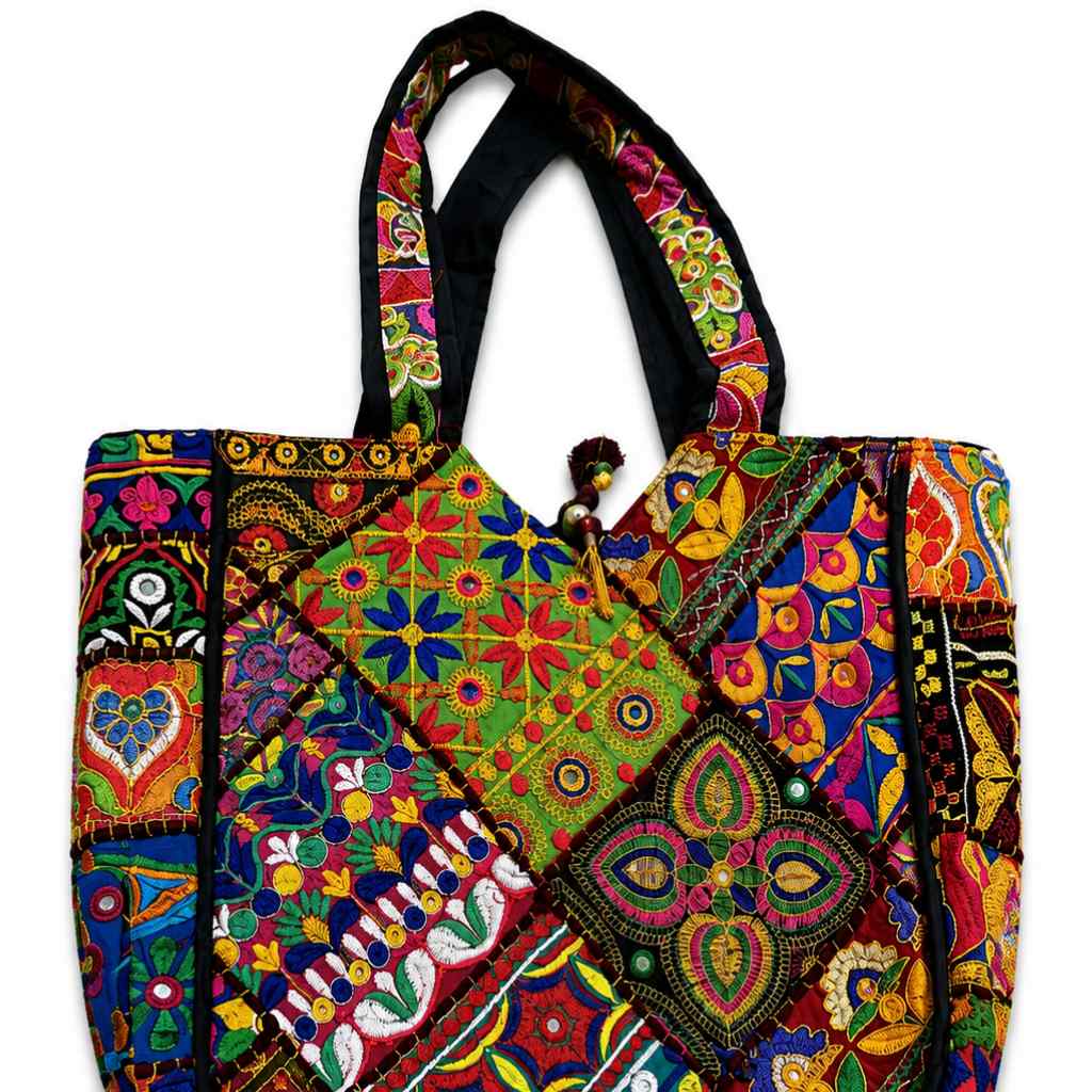 Colorful Bliss Cotton Bag with Detailed Embroidery Work