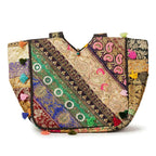 Ethnic Multicolor Embroidered Zari Tote Bag for Women