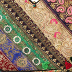Ethnic Multicolor Embroidered Zari Tote Bag for Women
