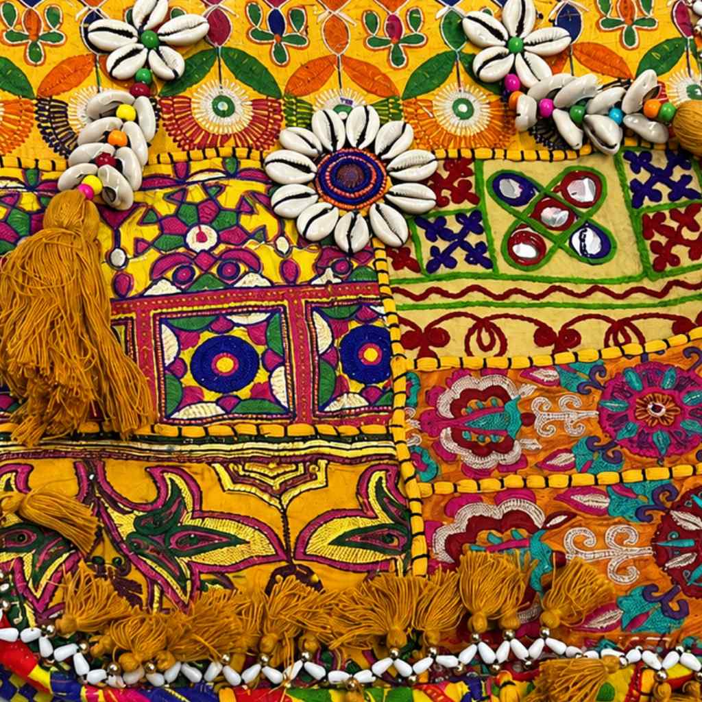 Heritage Embroidered Banjara Tote Bag with Tassels
