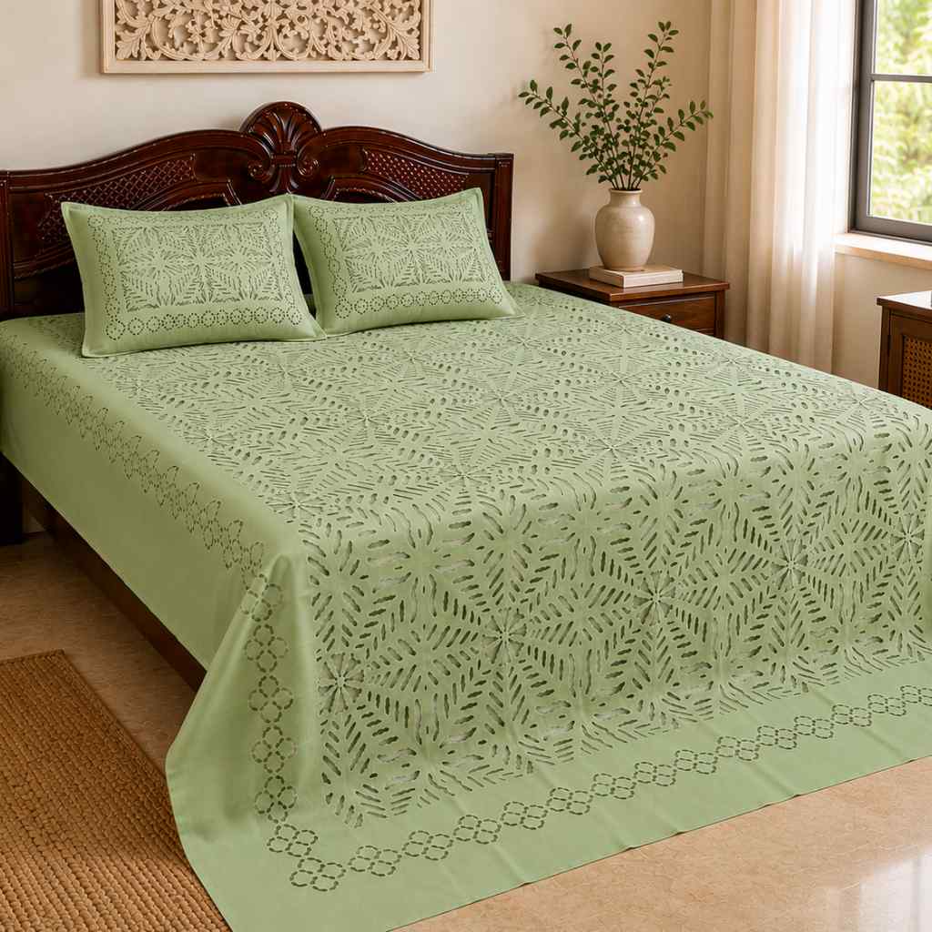 Timeless Applique Cutwork Bedsheet Set