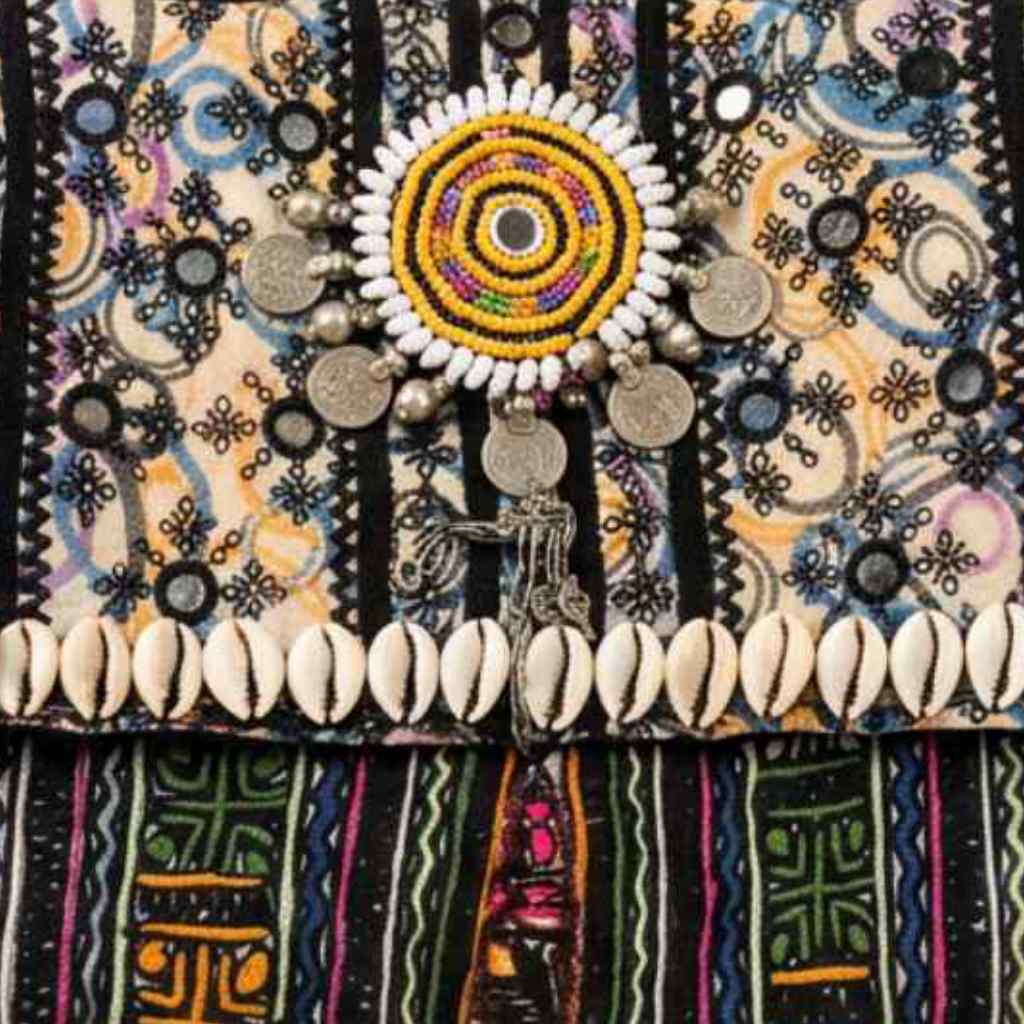 Embroidered Fringe Banjara Laptop Bag for Women
