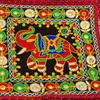 Folk Art Elephant Embroidered Sling Bag