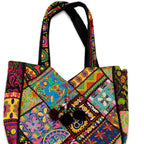 Colorful Bliss Cotton Bag with Detailed Embroidery Work