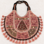 Pastel Weave Zari Embroidered Tote Bag for Women
