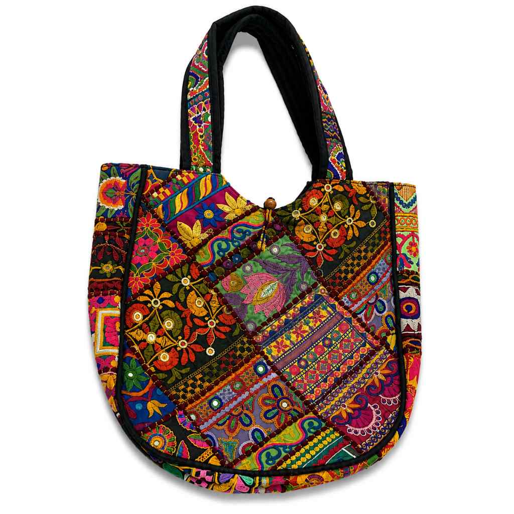 Colorful Bliss Cotton Bag with Detailed Embroidery Work