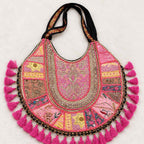 Pastel Weave Zari Embroidered Tote Bag for Women
