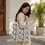 Trendy Floral Printed Jaipuri Tote Bag for Women