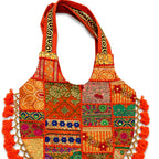 Bohemian Vibes Tassel Embroidered Tote Bag for Women