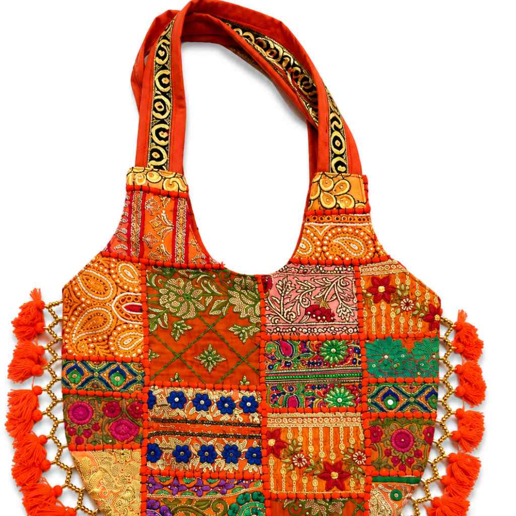 Bohemian Vibes Tassel Embroidered Tote Bag for Women