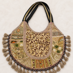 Pastel Weave Zari Embroidered Tote Bag for Women